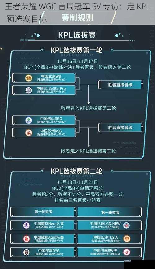 王者荣耀 WGC 首周冠军 SV 专访：定 KPL 预选赛目标