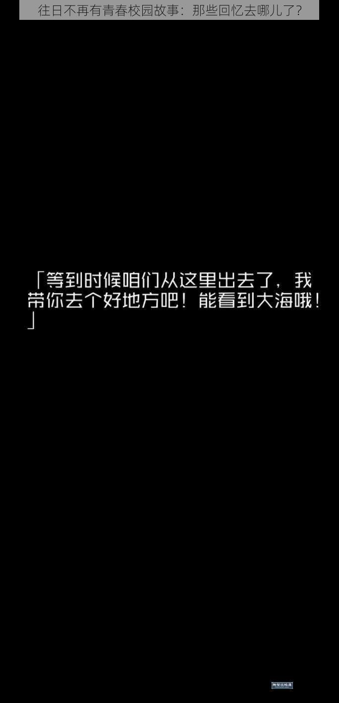 往日不再有青春校园故事：那些回忆去哪儿了？