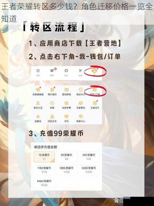王者荣耀转区多少钱？角色迁移价格一览全知道