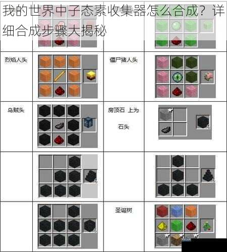 我的世界中子态素收集器怎么合成？详细合成步骤大揭秘