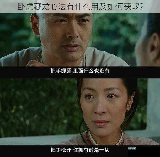 卧虎藏龙心法有什么用及如何获取？