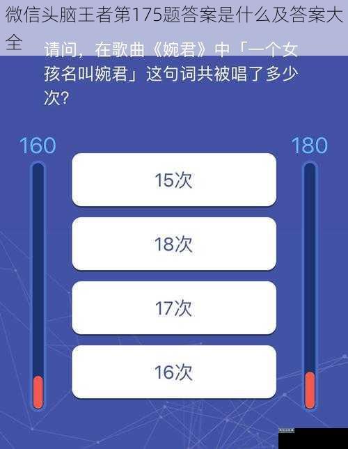 微信头脑王者第175题答案是什么及答案大全