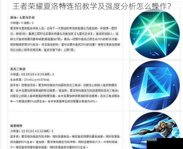 王者荣耀夏洛特连招教学及强度分析怎么操作？