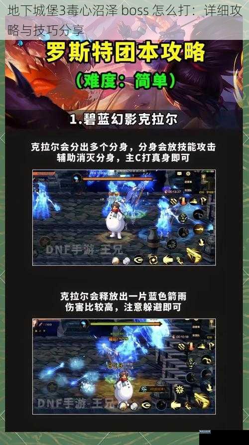 地下城堡3毒心沼泽 boss 怎么打：详细攻略与技巧分享