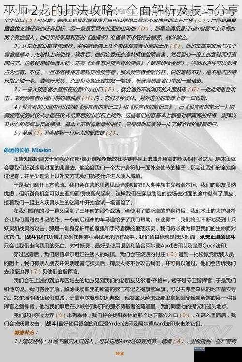 巫师 2龙的打法攻略：全面解析及技巧分享