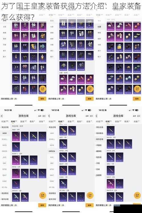 为了国王皇家装备获得方法介绍：皇家装备怎么获得？