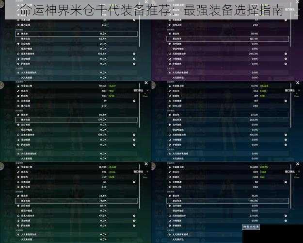 命运神界米仓千代装备推荐：最强装备选择指南