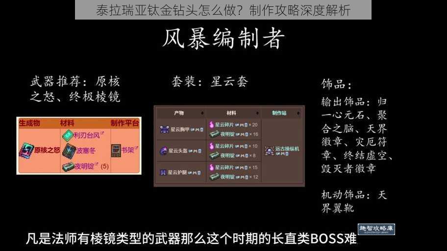 泰拉瑞亚钛金钻头怎么做？制作攻略深度解析