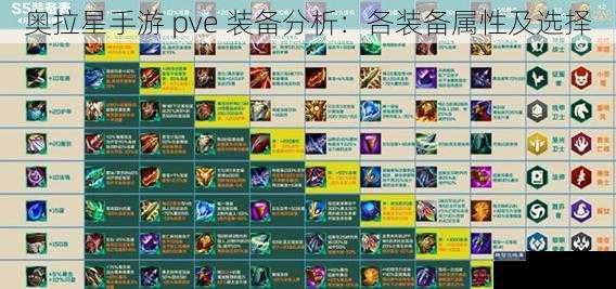 奥拉星手游 pve 装备分析：各装备属性及选择