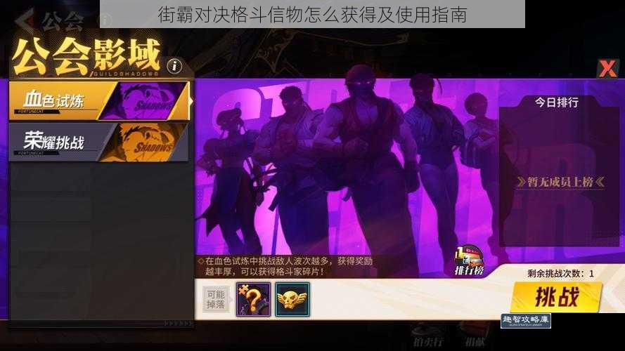 街霸对决格斗信物怎么获得及使用指南